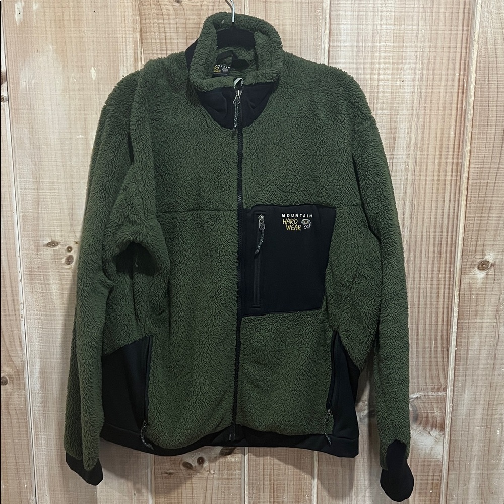 Mountain Hardwear Green and Black Fleece Jacket XL